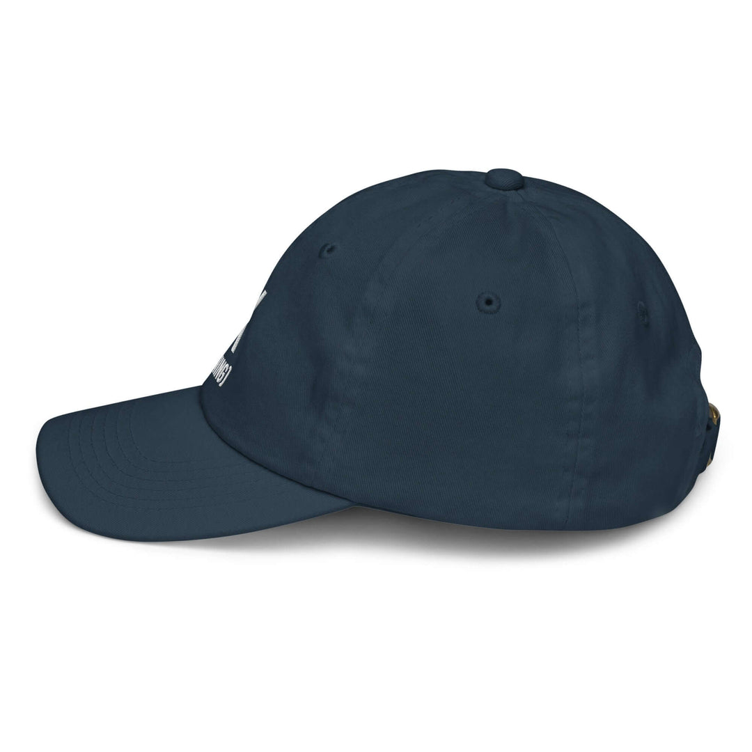 Side view of AFK youth baseball cap in navy, ideal for outdoor sports and activities for kids.