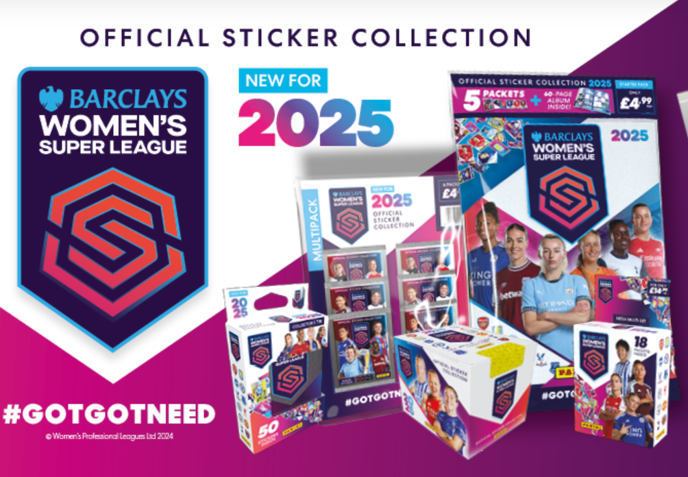 Barclays WSL Official Sticker Collection 2025 featuring packs and collectibles with #GOTGOTNEED.