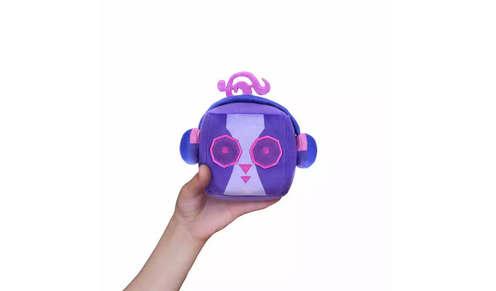 Blox Fruits Series 3 4" Collectable Plush in hand, featuring vibrant purple design and unique character details.