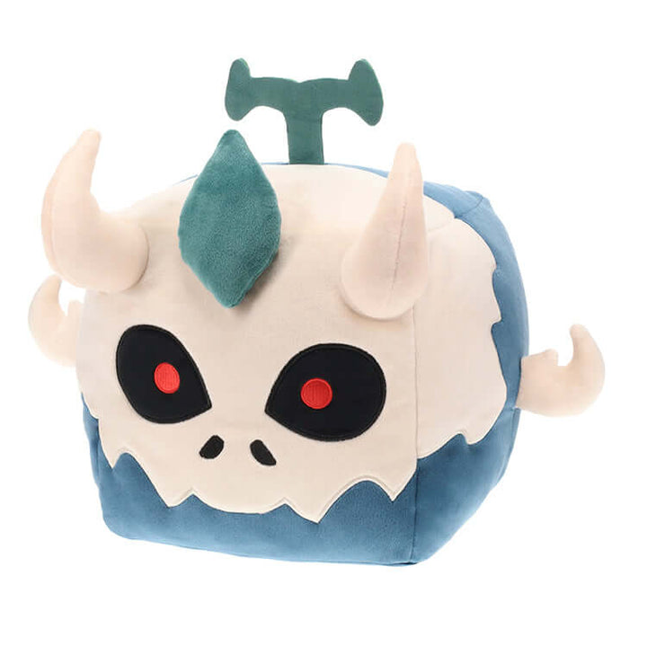 Blox Fruits Series 2 Huge Fruits Plush featuring a playful skull design with horns and a green leaf on top.