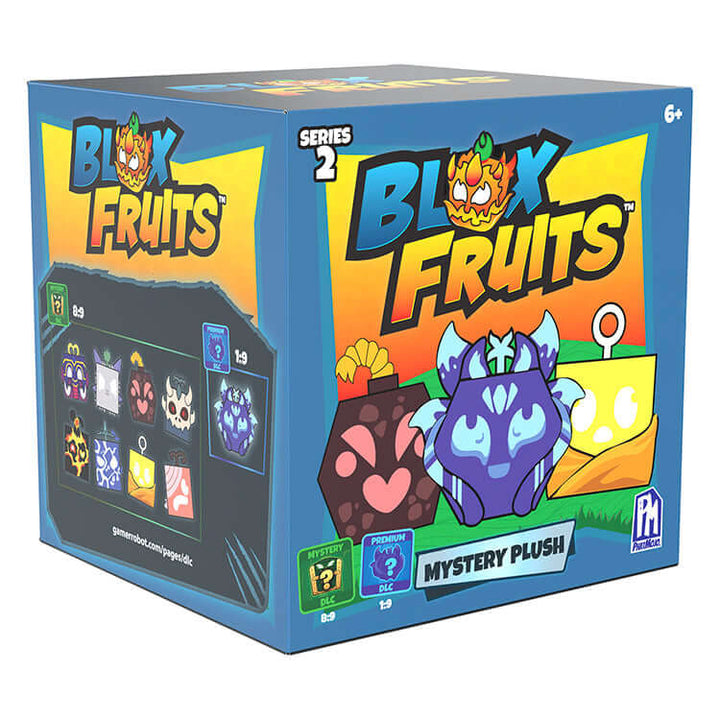 Blox Fruits Series 2 4" Collectable Plush Mystery Plush box featuring various collectible designs.