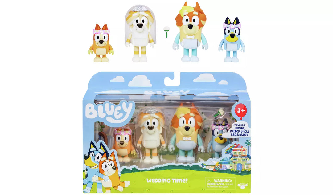 Bluey Series 11 Figure 4 Pack - Collectible Family &amp; Friends Figures in a boxed set for imaginative play.