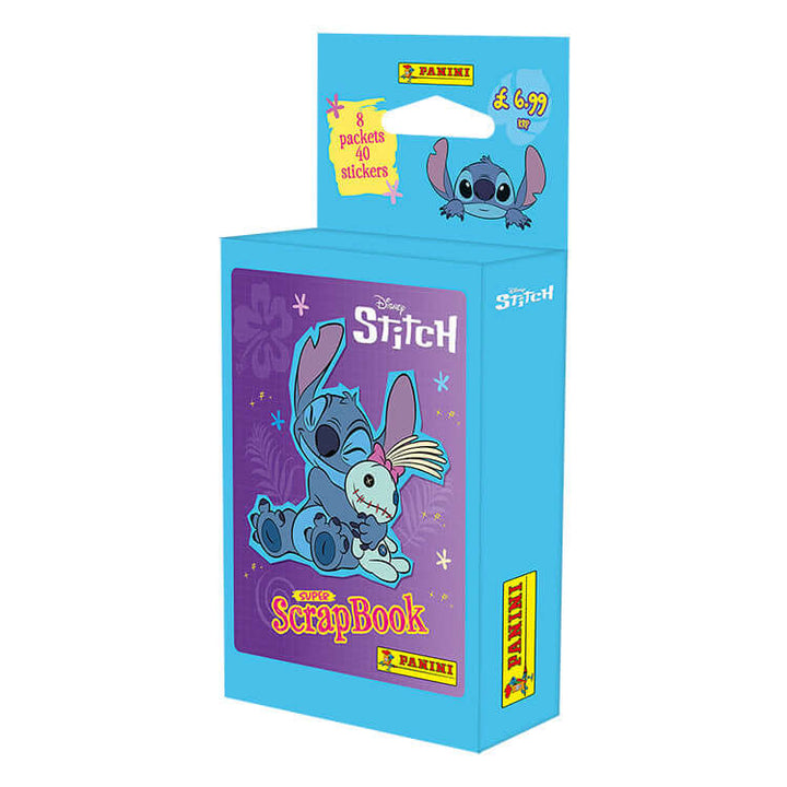 Disney Stitch Super ScrapBook Sticker Collection featuring 8 packets of colorful stickers for creative fans.