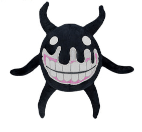Doors Collectable Plush featuring a creepy black plush entity with a smiling face and six limbs.