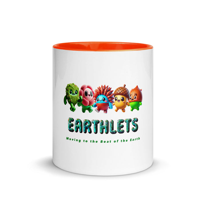 Earthlets mug with colorful interior showcasing adorable characters and vibrant design. Perfect for eco-conscious drinkware.