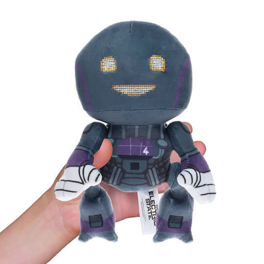 Electric State 8" collectible plush robot toy, Herman, featuring vibrant colors and embroidered details.
