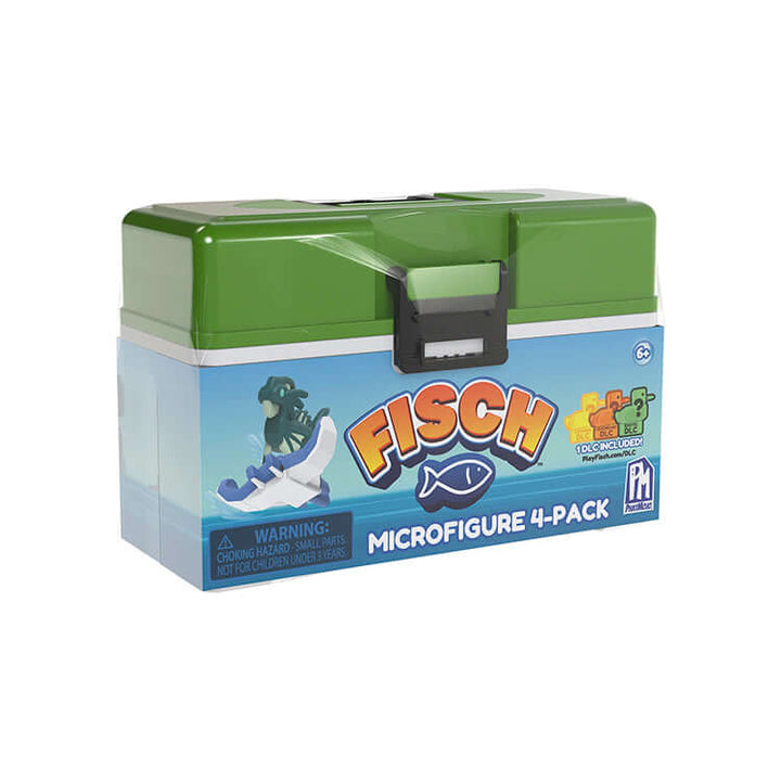 Fisch Microfigure Multipack in a green tacklebox, containing 4 surprise sea creature microfigures.