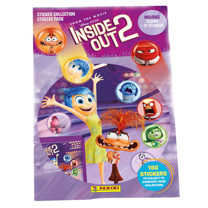 Inside Out 2 Sticker Collection featuring vibrant movie characters from the Panini second film installment with 192 stickers.