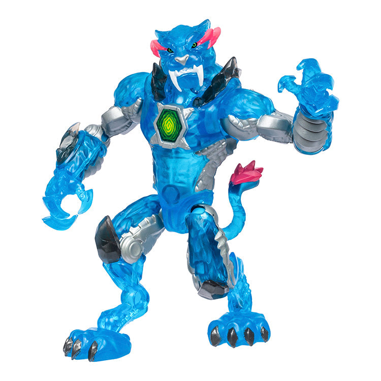 MrBeast Lab Mutators Chamber - Stealth Panther action figure with blue and silver design and multiple articulations.