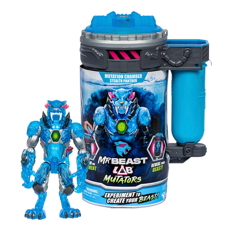 MrBeast Lab Mutators Chamber - Stealth Panther action figure and mutation chamber for kids to experiment and create their beast.