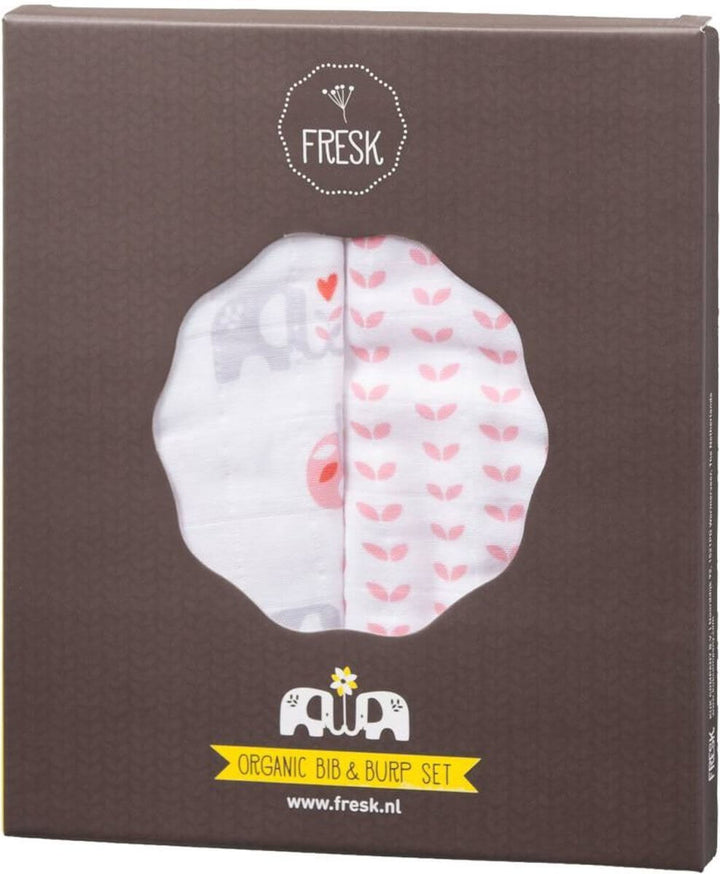 Fresk| Organic Bib &amp; Burp Set - Elephant | Earthlets.com |  | breast feeding &amp; accessories