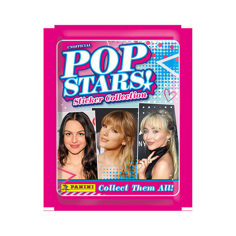Pop Stars Sticker Collection by Panini featuring celebrity images, perfect for music fans and collectors.