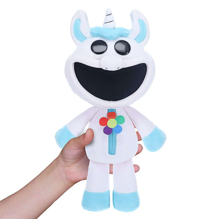 Poppy Playtime CraftyCorn 12" Deluxe Plush smiling unicorn toy for imaginative play and cuddly adventures.