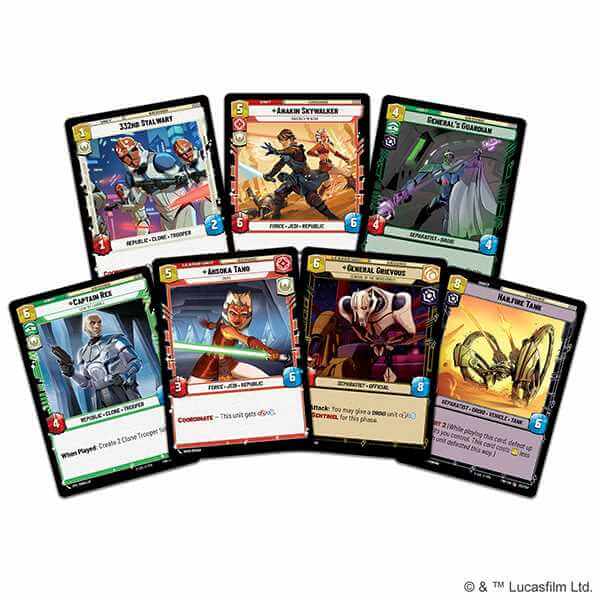 Star Wars Unlimited Twilight of the Republic Two Player card game featuring iconic characters and decks.