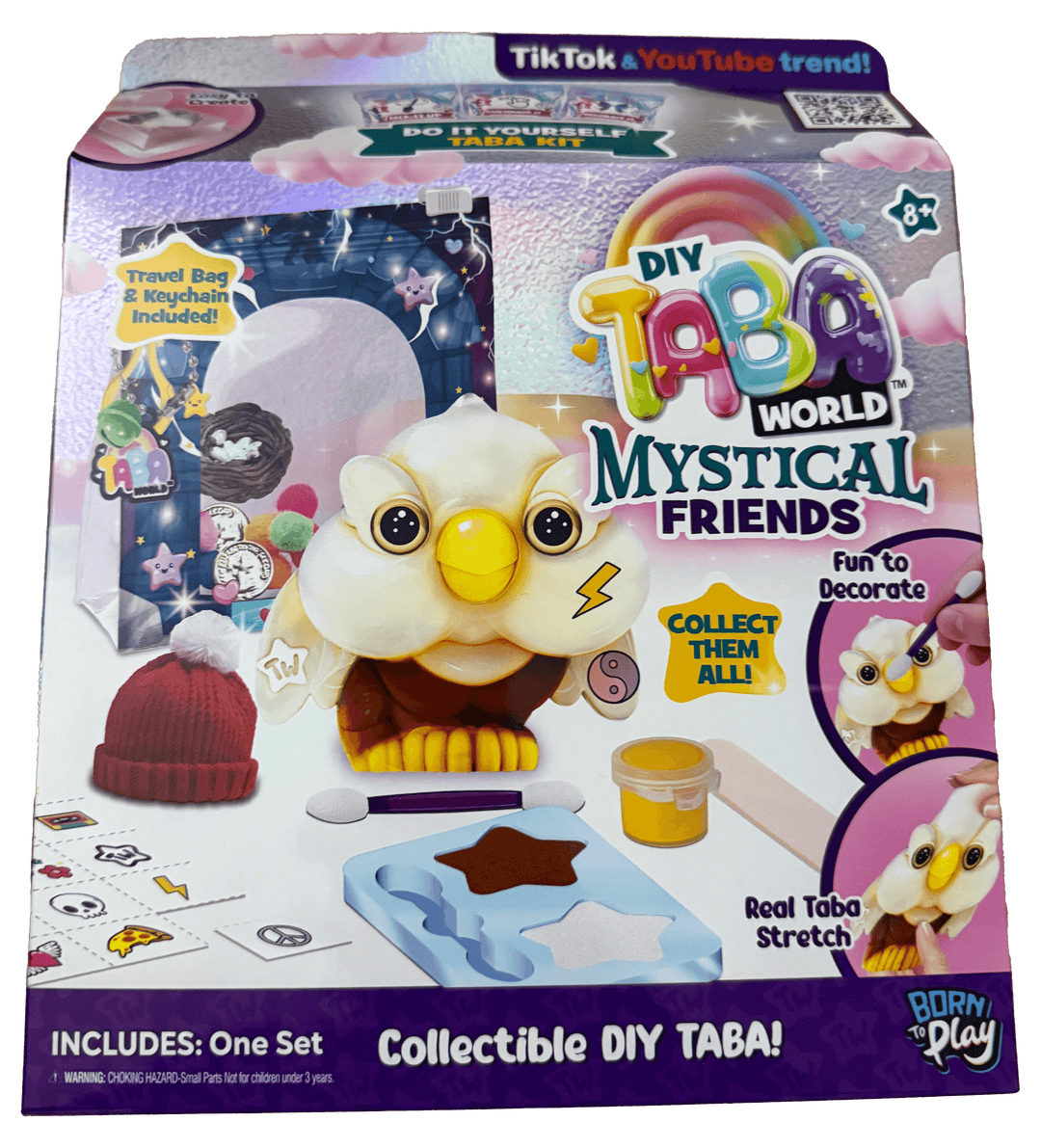 Taba World Make & Display Mystical Friends craft set with owl character and DIY accessories in packaging.