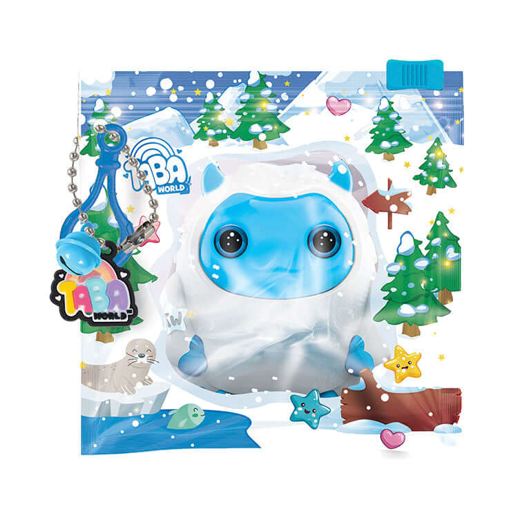 Taba World Make & Display Mystical Friends keyring craft set featuring a blue mystical character in a festive pouch.