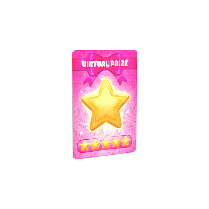 Dress To Impress Lana Fashion Doll Virtual Prize graphic with a golden star on a pink background, symbolizing rewards in games.