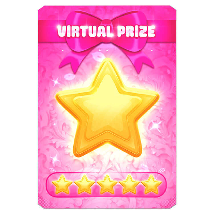 Dress To Impress Bubblegum virtual prize card featuring a bright star and pink background.