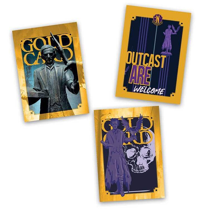 Wednesday Nevermore Academy Welcome Kit featuring interactive welcome cards and collectible designs.