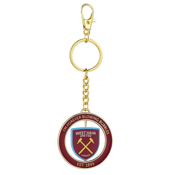 West Ham spinning keyring featuring the club shield and &