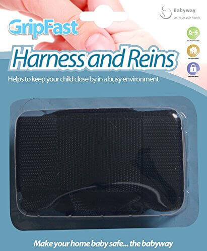 Grip Fast Child Safety Harness and Reins packaging, ideal for keeping children safe in busy environments.
