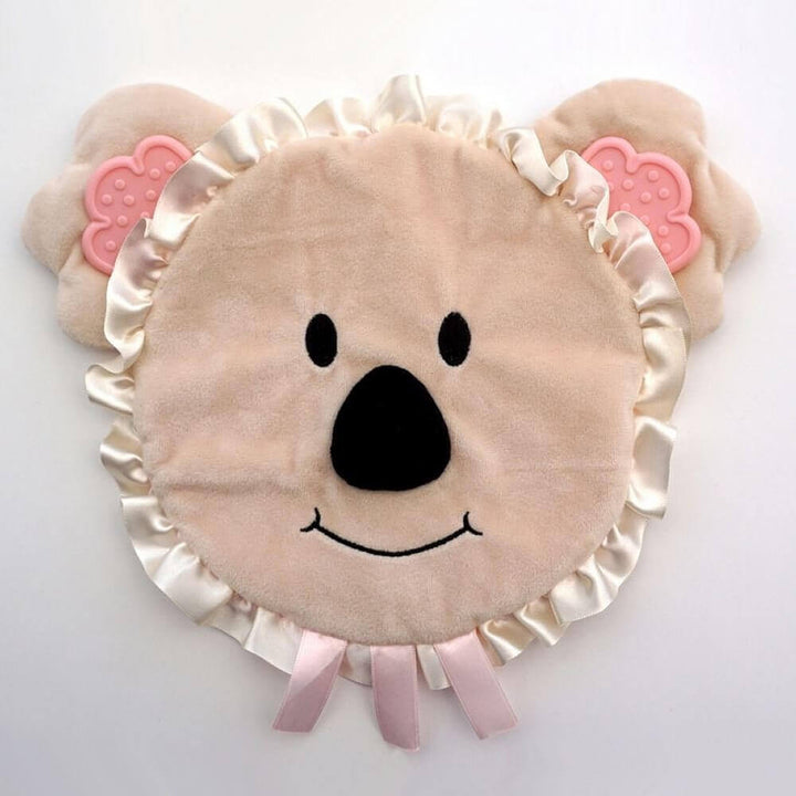 Comfort Doudou - Beautiful Pink Soft Comforter, a soft koala face with satin ribbons and friendly features for babies.