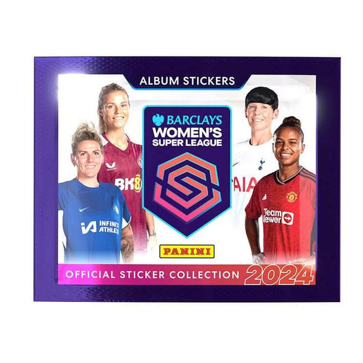 Cover of the Barclays Women's Super League 2023/24 Sticker Collection featuring players and Panini branding.