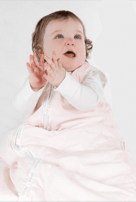 Baby in a Joey Swag Baby Sleeping Bag, safe, lightweight design perfect for a restful sleep.