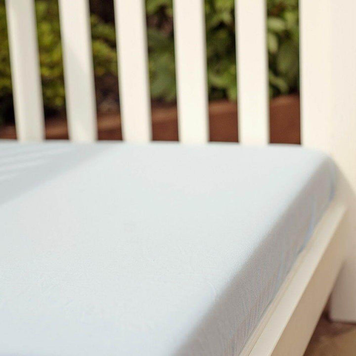 Bizzi Growin Fitted Moses basket - Pram Sheets Blue nursery sheets &amp; mattress protectors Earthlets